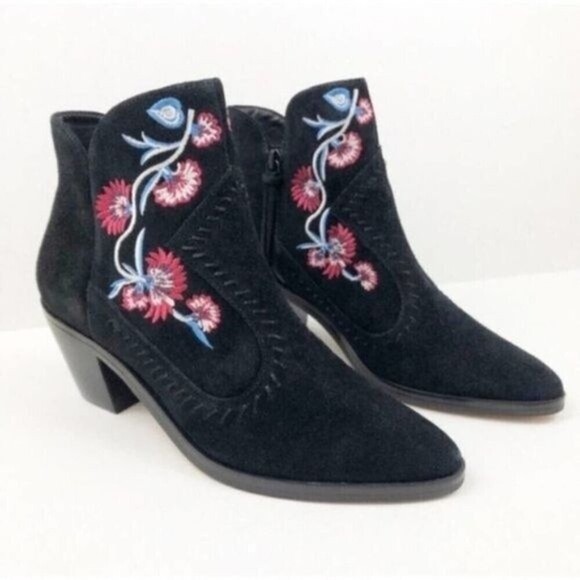 Rebecca Minkoff Shoes - REBECCA MINKOFF Lulu Flower Embroidery Ankle Boot 